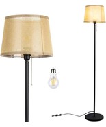 bulbeats LED Floor Lamp for Living Room with Fabric Lampshade, 8W 3000K ... - £30.11 GBP