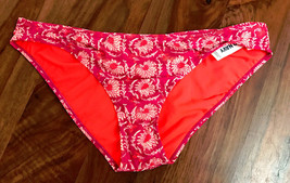 New Old Navy Swim Hot Pink Floral Ruched Lined Nylon Cheeky Bikini Botto... - £10.34 GBP