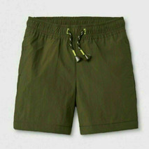 Cat &amp; Jack Toddler Boys Olive Green Shorts Back Pocket Size 12M NWT - £5.42 GBP