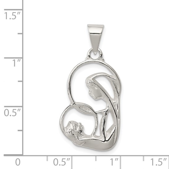 Sterling Silver Blessed Mary & Child Jesus Pendant Item image 4