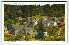 Le Conte Lodge Mount Le Conte Great Smokey Park North Carolina Linen Postcard - $12.35