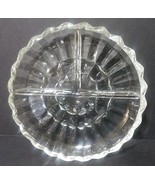 Clear Glass 3 Sectional Condiments Dish Thick Cut 6 1/2&quot; x 1&quot; Regency Vi... - £9.73 GBP