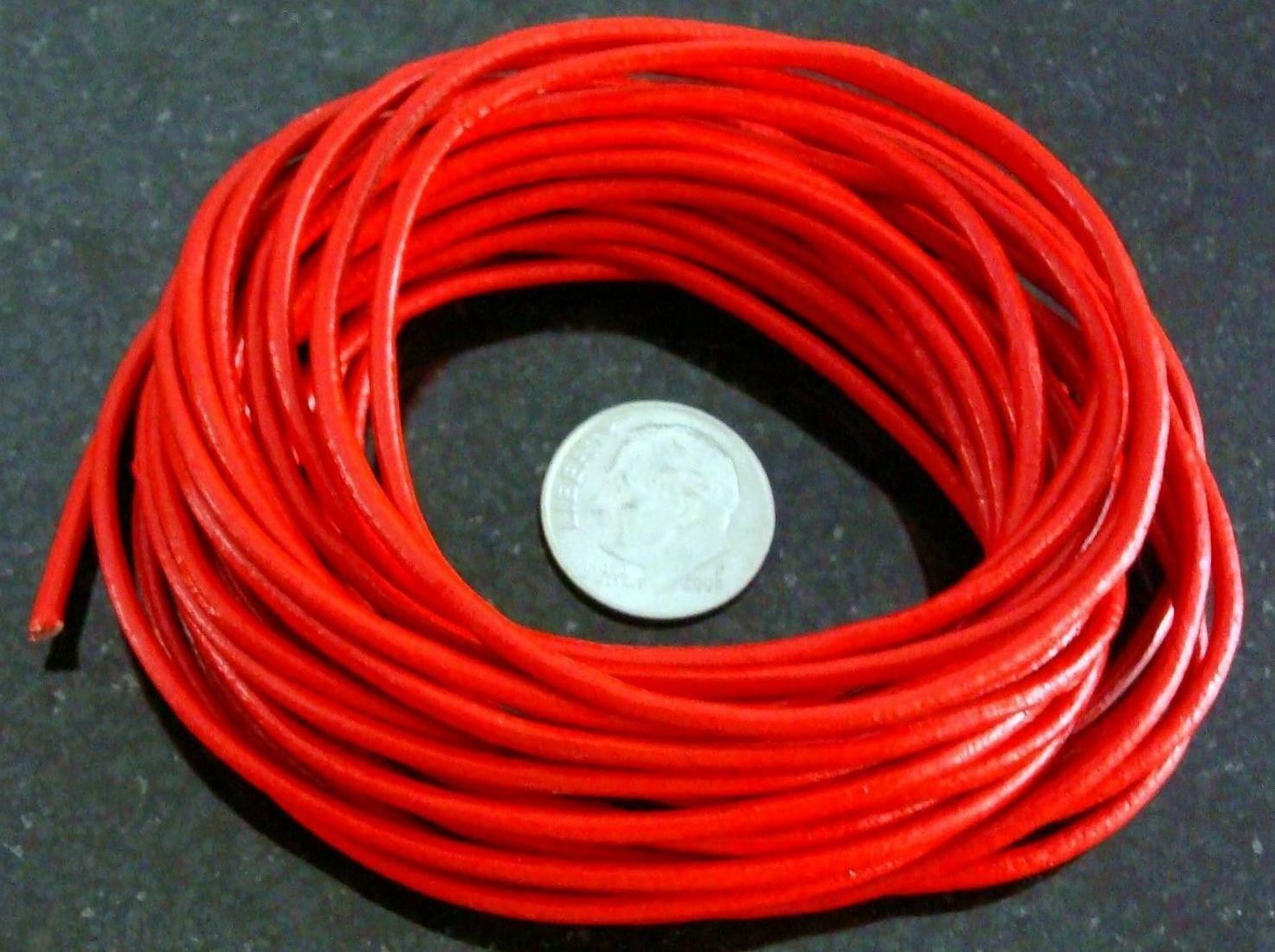 Primary image for 15 feet 2mm Red leather lace thong beading lace necklace stringing cord  m052