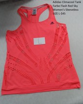 Adidas Climacool Tank Farbe Flash Red Sky Women&#39;s Sleeveless SIZE L-$45 - £18.55 GBP