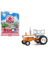 1973 Tractor w Enclosed Cab Orange &amp; White Down on the Farm Series 8 1/64 - £14.81 GBP