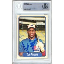 Tim Raines Montreal Expos Auto 1982 Fleer Signed Baseball Card #202 BAS ... - £101.80 GBP