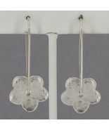 Retired Silpada Hammered Sterling Flower Drop Earrings Long locking Wire... - £31.69 GBP