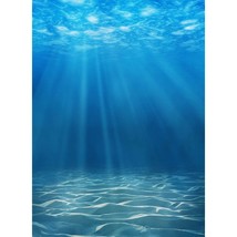 Underwater Background 6.5X10Ft Deep Sea Undersea Blue Water Sun Ray Sea Waves Bl - £41.60 GBP