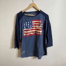 Smoke Rise Men’s Blue Jersey Graphic Shirt Flag Pride Nation Size Large - £6.03 GBP