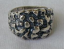 Rock silver ring