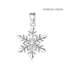 925 sterling silver First Snow Necklace Pendant Snow Flower Charm Women romantic - £21.64 GBP