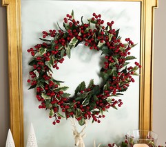 24&quot; Holly and Berry Wreath by Valerie in - £152.54 GBP