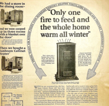 Antique 1924 Sunbeam Heaters XL Advertisement Industrial Ephemera 14 x 1... - $181.96 MXN