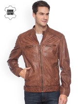 Men&#39;s Motorcycle vintage Tan Brown Suede Leather Bomber Jacket All Size - £125.76 GBP