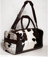 100% Real Cowhide Hair on Leather Travel / Duffel Bag weekender bag - $168.92