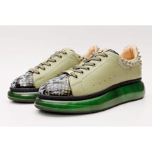 The Venezia Green Leather Women Sneaker image 2