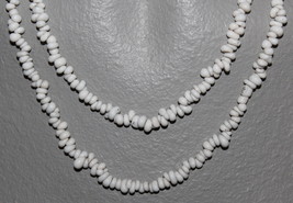  Glass Beads White Free Form 36&quot; Necklace Ready To Wear Or Use For Your Crafts - £2.82 GBP