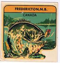 Vintage Canada Decal Fishing Fredericton New Brunswick Window Transfer - £11.74 GBP