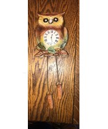 Vintae Napco Ceramic Japan 3Q3476 OWL Faux Clock Wall Pocket-Jewel Eyes - $54.63 CAD