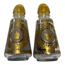Vintage Anchor Hocking Royal Gold Salt &amp; Pepper Shakers – Mid-Century Cr... - $20.00