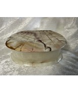 Vintage Lidded Trinket Marble Onyx Jewelry Hinged Clam Shell Scallop sha... - $918.52 MXN
