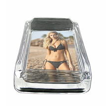 French Pin Up Girls D2 Glass Square Ashtray 4&quot; x 3&quot; Smoking Cigarettes - £38.88 GBP