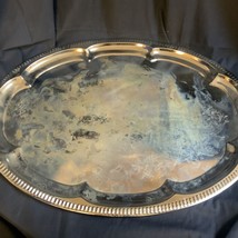 Vintage 50-60s Chromed Serving Tray - Made In Hong Kong 18” - £11.16 GBP