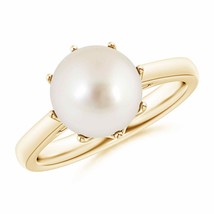 ANGARA South Sea Pearl Crown Ring in 14k Solid Gold (Grade-AAAA, Size-9) - £409.70 GBP