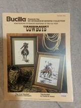 Bucilla Cowboys Cross Stitch Pattern Cow Puncher Remington Bucker Russell - £5.23 GBP