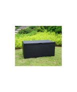 Outdoor Black Wicker Patio Furniture Storage Deck Box - $218.76