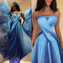  dresses exquisite strapless a line celebrity fold draped chiffon occasion evening gown thumb200