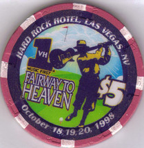  $5 Hard Rock Holel Las Vegas Chip Fairway To Heaven Oct 18-20 1998 Casino Chip - £12.67 GBP