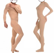 Men Velvet Anti-Hook Bodystocking Bodyhose Semitransparent Bodysuit WT JJ Trunk - £13.33 GBP