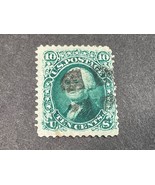 1867 US Postage Stamp #96 With 9x13 Grill 10c Yellow-Green Used NH - £56.09 GBP
