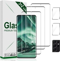 3 2 Pack Galaxy S21 Ultra Screen Protector Camera Lens Protector Full Cl... - £23.79 GBP