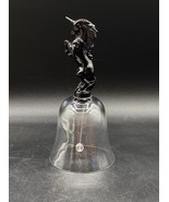 Art Glass Black Unicorn Glass Clear 7” Bell Vintage - €30,09 EUR