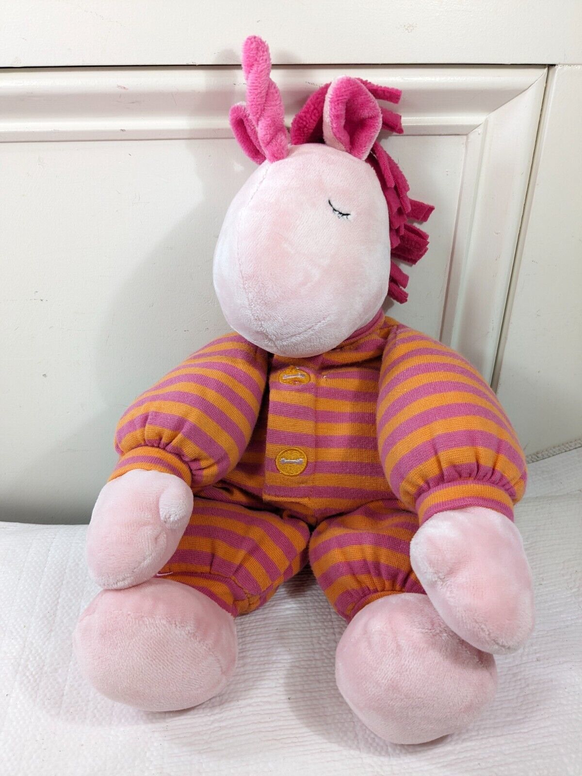 North American Bear Unicorn Plush Sleepyhead #6064 Stuffed Pink Orange 1... - $105.00