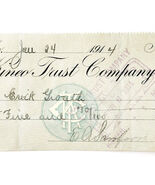 1914 Kineo Trust Company Bank Check E.A. Sampson Dover Maine Signed 6035... - $27.86 CAD