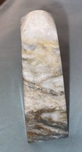 Agate Stone Crystal Tower Black Gray White Tan 3.75”Hx1.25”W Imperfections - £5.95 GBP