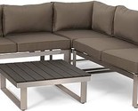 Christopher Knight Home Stacy Outdoor Aluminum V-Shaped 5 Seater Sofa Se... - $1,991.99