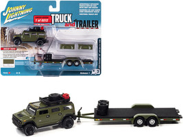 2004 Hummer H2 Medium Sage Green with Open Trailer Limited Edition to 6012 pi... - £23.84 GBP