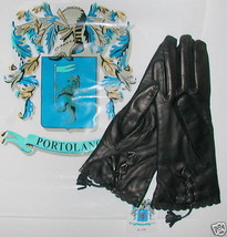 PORTOLANO Brown Nappa Leather Gloves Sz 6.5 $180 NEW - $47.87