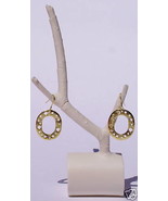 MARCIA MORAN 18k Gold Plate CZ Drop Hoop Earrings $150! - $64.99
