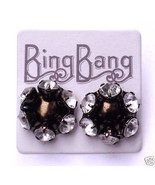 BING BANG Rhinestone Flower Crystal Stud Earrings NEW! - $28.72