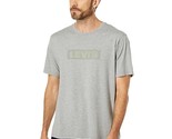 Levi&#39;s Mens Relaxed Fit Boxtab Logo Crewneck T-Shirt Medium Heather Grey-XL - $19.99