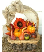 Fall Pumpkin &amp; Floral Fall Basket Arrangement Designs by Cyndal New - £14.01 GBP