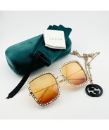 Authentic Gucci Sunglass GG 1033S Chain Strap GG Logo Charm Elegant Shades - $444.51