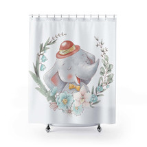 Cartoon Elephant Balloon Stylish Design 71&quot; x 74&quot; Elegant Waterproof Shower Curt - £56.11 GBP