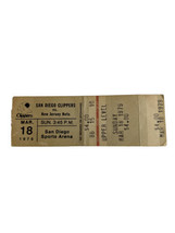 NBA 1979 03/18 New Jersey Nets at San Diego Clippers Ticket Stub World B... - £11.59 GBP