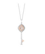 Enchanted Disney 1/10 CTTW Diamond and Morganite Aurora Key Pendant Neck... - £141.06 GBP